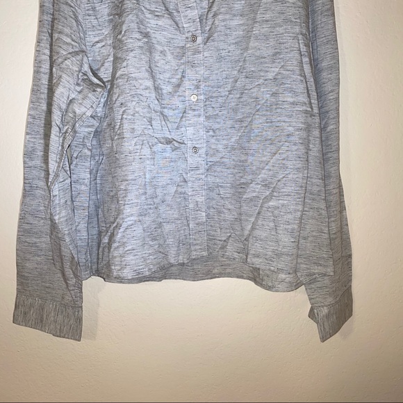 NO OFFERS RAG & BONE heathered gray Leeds button up top - Picture 5 of 9